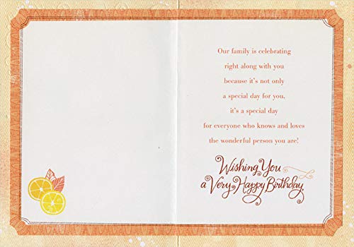 Designer Greetings Lemon Pie : Orange Foil Lettering Cousin Birthday Card #TOP1