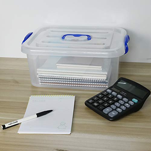 Eagrye 8 Quart Plastic Storage Latch Box, Clear Storage Bin Organizer With Handle, Set Of 2 #TOP3