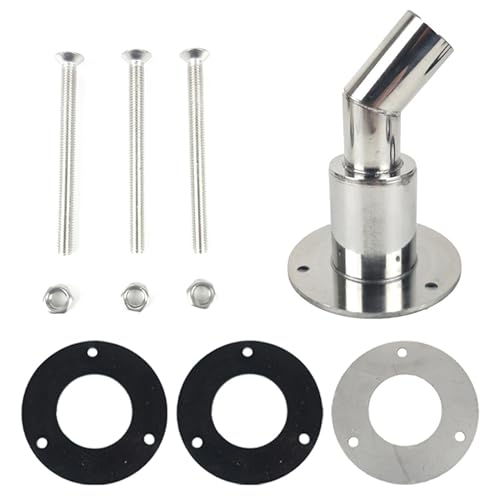 Durch Rumpf Auspuff Hautanpassung, Edelstahl 316 Dieselheizung Standheizung Auspuffrohr, Rohrauspuff Schiffshardware Zubehör für LKW Boot Auto, 24mm Gebogen