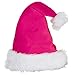 PMU Christmas Santa Hat Pink Velvet with Plush Trim (1/Pkg) Pkg/3