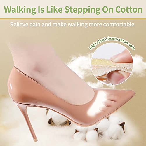 Image of SooGree Honeycomb Fabric Forefoot Pads, Invisible Metatarsal Socks Pads,Reusable Forefoot Pad Ball of Foot Cushions for Relieving Foot Fatigue (5 Pairs White)