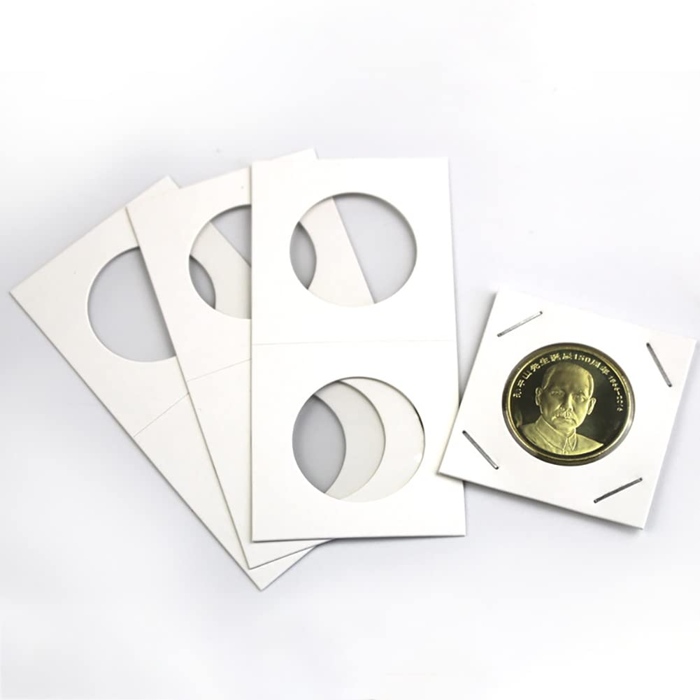JIHUOO 100 Pcs Cardboard Coin Flips Coin Protector Sleeves Coin Display Cases Paper Coin Holders Books Coin Collection Supplies for Colletors - Image 2