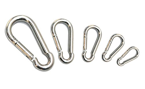 Grofitness 10pack Zilver Lente Snap Rugzak Sleutelhanger Haak D-vorm Gesp Clip Karabijnhaken voor Camping Fitness Gewichtheffen Haken