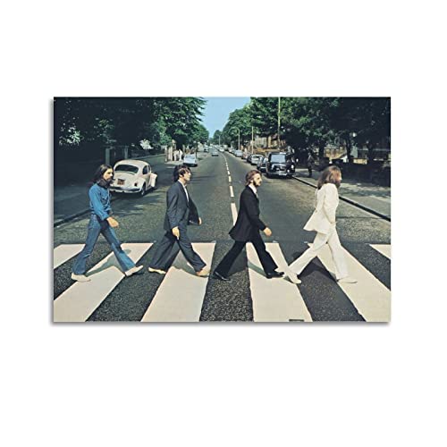Poster de groupe d’art The Beatles – Peinture décorative sur toile – Poster mural moderne pour chambre à coucher – 40 x 60 cm - Les Beatles, Paul McCartney, John Lennon, RIngo Starr, George Harrison Poster de groupe d'art The Beatles - Peinture décorative sur toile - Poster mural moderne pour chambre à coucher - 40 x 60 cm