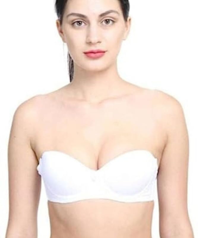 Image of Brachy Women's Polycotton Padded Underwire Strapless Bra Beige