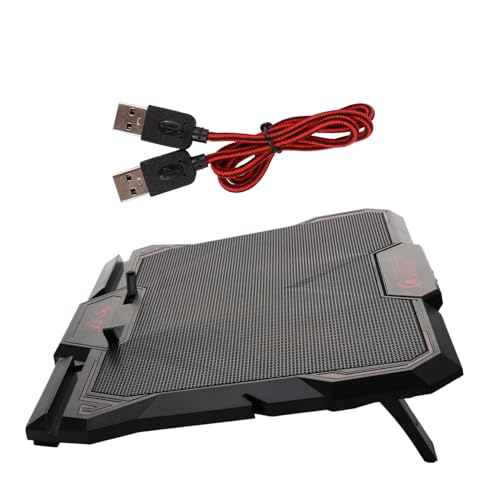 NUOBESTY Refrigerador Portátil con Ventiladores LED Ajustables para Laptops De Base Antideslizante y Silenciosa Soporte Ventilado para Gaming y Oficina