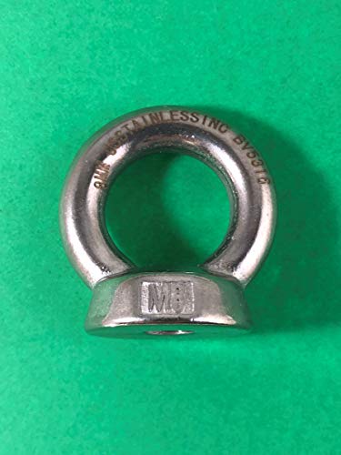Image of US STAINLESS 2 Pieces Stainless Steel 316 8mm Lifting Eye Nut M8 Heavy Duty Marine Grade Pitch of 1.25
