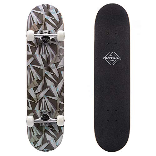 Monopatn patineta Retro Madera Skateboard Completo nios jvenes Adultos Mejor Calidad Robusto Ligero Ruedas un Skateboard Madera (Geometric)