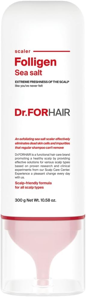Dr.FORHAIR Folligen Sea Salt Scaler 10.58 fl oz | Korean Scalp Care | Scalp Exfoliating Scrub | Removes Build-Up & Oil | Helps Create Thicker, Fuller-Looking Hair