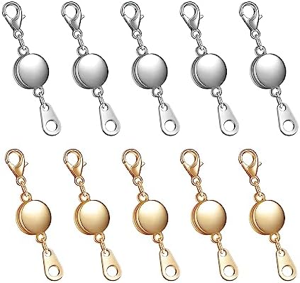 10x Magnetische Karabinerverschlüsse Rotgold - Für Halsketten & Armbänder (4,5cm) - Einfacher Schmuckverschluss