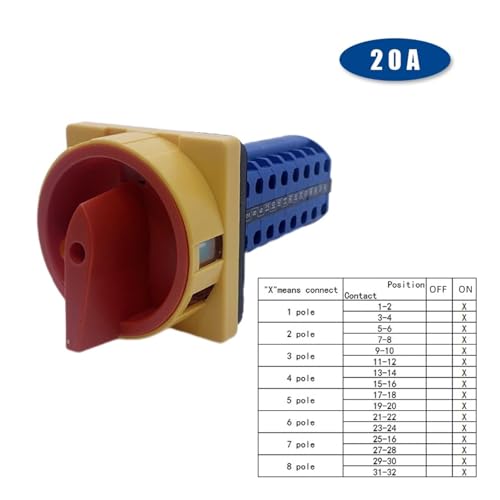 Interrupteur électrique à cames rotatif LW26GS-20/8 pour stopper les arcs électriques - 3