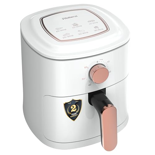 Blueberry's 700W 2.5L Digital Air Fryer 360° Rapid Air Technology Touch Control Panel Uses 95% Less Oil, 4-in-1 Appliance: Air Fry, Roast, Bake, Reheat Function(White)