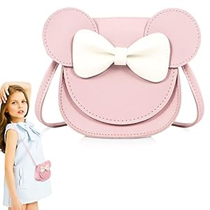 Heyu-Lotus Little Girls Shoulder Bag, Cute Mouse Ear Bow PU Handbags for Kids Girls Toddler