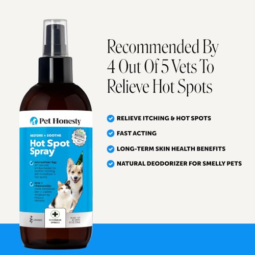 Image of Restore + Soothe Hot Spot Spray for Dogs & Cats - Gentle Dog Skin Spray with Aloe Vera & MicroSilver BG - Soothes Itching, Hot Spots & Irritation - Dog Itch & Hot Spot Remedy for Sensitive Skin - 4oz