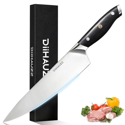 DiiHAUZZ Chef Knife, 8 Inch Ultra Sharp High Carbon Steel Kitchen Knife