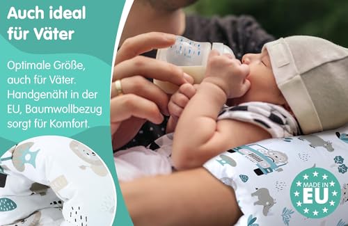 Amningskudde liten Breastfeeding och Nursing Pillow för resor 20 cm - Amningsmuff armkudde och positioning kudde baby arm amningskudde av mjuk bomull Oeko-Tex Afrika vit - Image 6