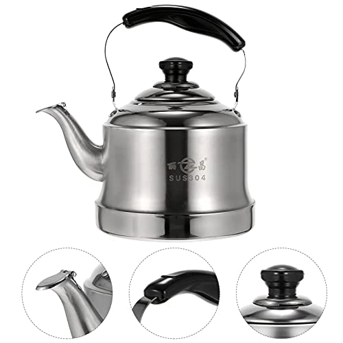 DOITOOL Chaleira com apito de aço inoxidável 2L com infusor, chaleira, fogão, chaleira, apito para t