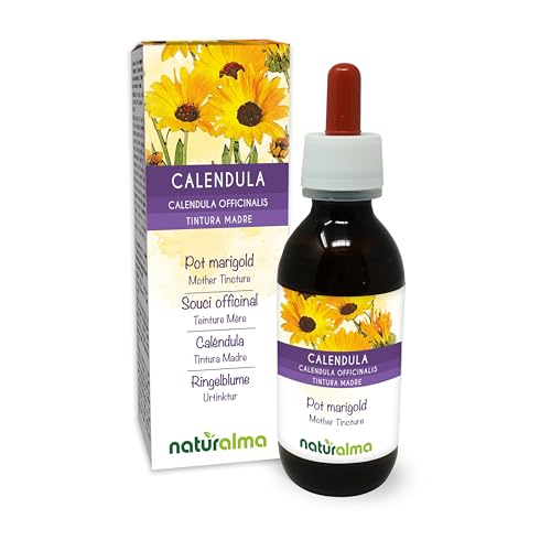 Caléndula (Calendula officinalis) capítulos florales Tintura Madre sin alcohol Naturalma | Extracto líquido gotas 100 ml | Complemento alimenticio | Vegano