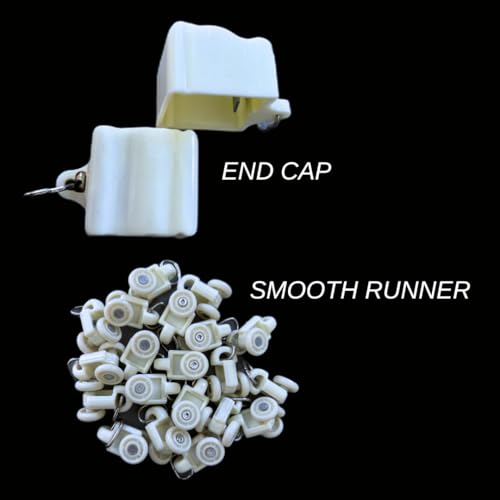 Image of Jangirh Jambo Silent /M Track Curtain Channel for Windows /Door /Office 10 Feet Wall Fit, Complete Set with Runners, Hooks, End Caps, Wall Brackets, Screws & Wall Plugs, White inch (10 FEET (5+5))