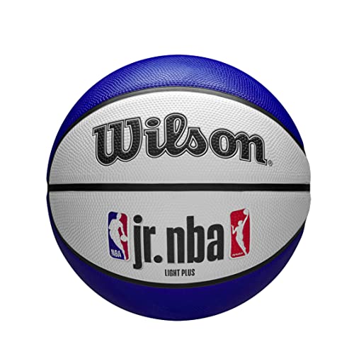 Wilson Basketball, Jr. NBA DRV Plus, Outdoor and indoor, Blue/Red/White, Size 5