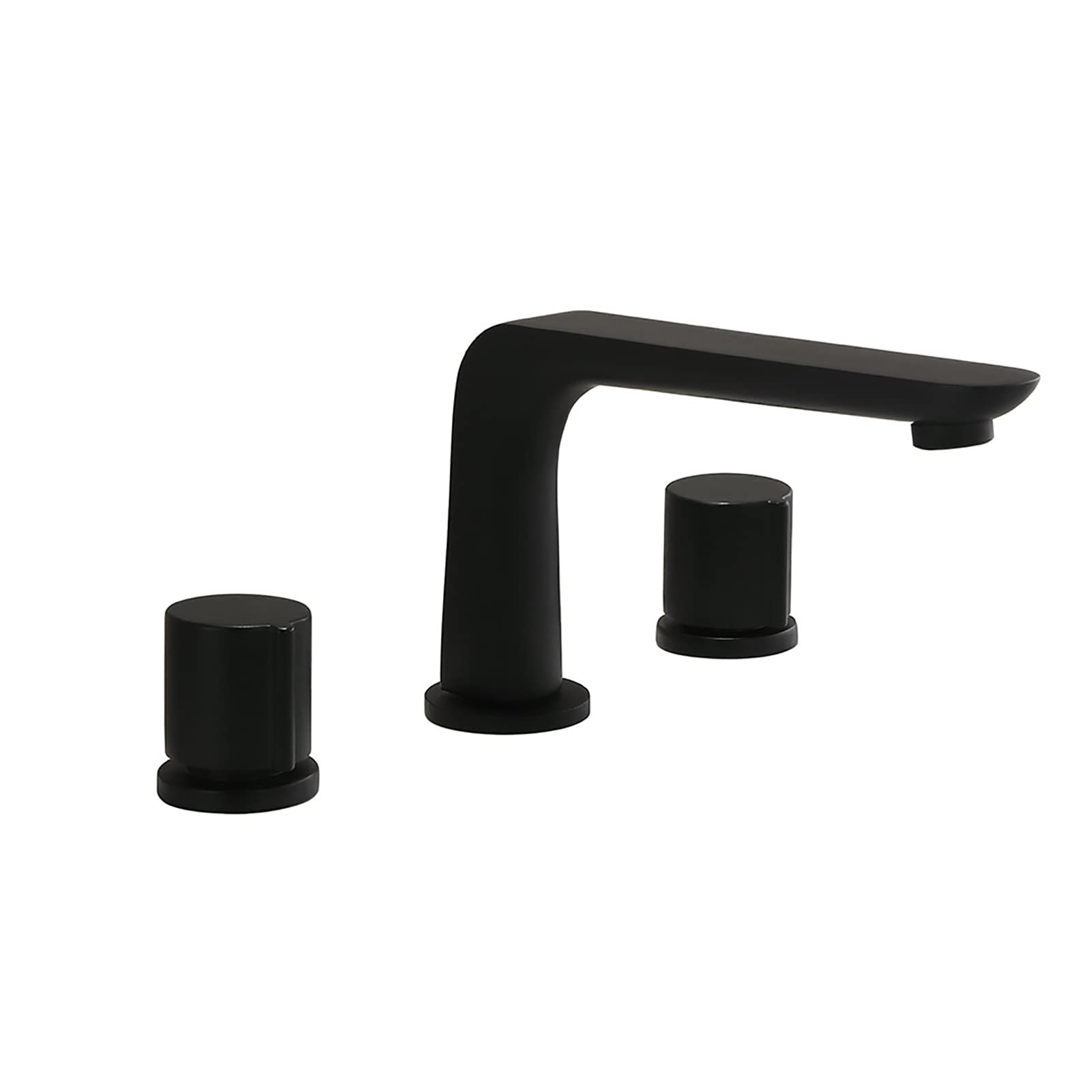 Robinet de lavabo 3 trous en laiton noir mat au design rotatif chic