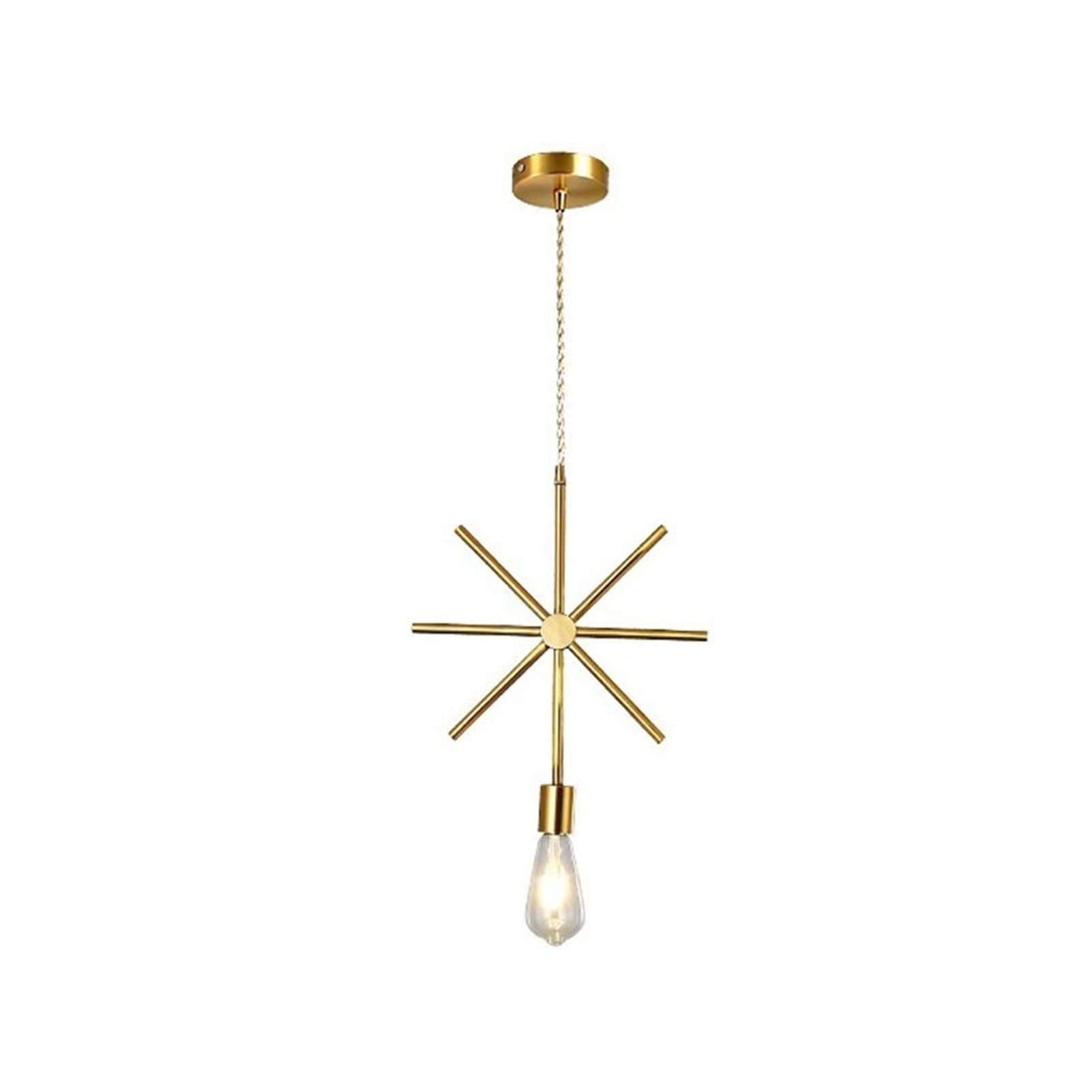 Lustre moderne cuivré avec suspensions étoiles et neige en métal antirouille durable