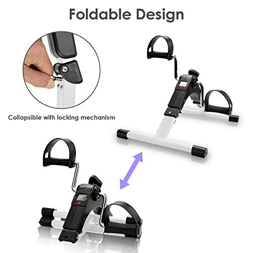 SWANEW Mini Fahrrad Heimtrainer, Bike Pedaltrainer mit LCD-Display, Faltbares Fahrradtrainer für Muskelaufbau… – Bild 4