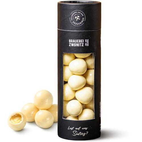 Brauerei Zwönitz - Eierlikör Kugeln 120g - Eierlikör Pralinen - Schoko Pralinen mit Alkohol - Weiße Schokolade mit Alkohol