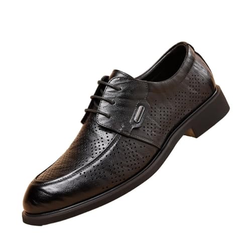Men's Business Leather Shoes Pointed Toe Casual Shoes Oxfords(Dark Brown,10)2