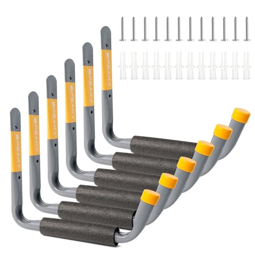 BFPeaky 9.8" Ladder Hooks for Garage Wall, 6PC Garage Storage