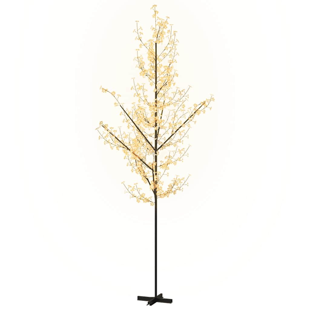 400 cm LED Kirschblüten Lichterbaum Warmweiß 672 LEDs 8 Beleuchtungsmodi verstellbare Äste Stahlstandfuß für Wohnzimmer Garten Terrasse und Wintergarten