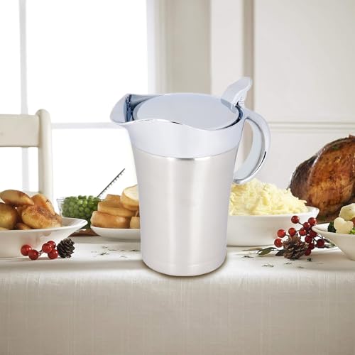 Yabound Gravy Boat with Lid, 750ml Stainless Steel Gravy Jug, Double Wall Insulated Thermal Serving Jug for Gravy, Custard, Cream, Sauce - Image 7