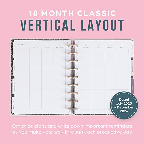 Happy Planner 2023 Daily Planner And Calendar, 18-Month Daily, Weekly, And Monthly July 2023–Dec. 2024 Planner, Vertical Layout, Made To Bloom Theme, Classic Size, 7 Inches By 9 3/4 Inches #TOP1