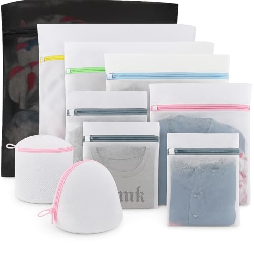 Catálogo para Comprar On-line Bolsas para calcetines - solo los mejores. 44 PUBAMALL 10pcs Bolsas de Lavandería para Ropa, Malla para Blusa, Medias, Ropa Interior y Sujetador, Bolsa de lavandería de Viaje (Colorido)