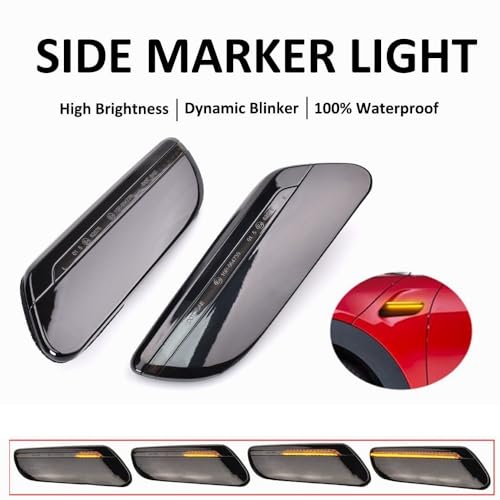 Intermitentes LED dinámicos para Mini Cooper F55 F56 F57 2014-2023 luces de giro laterales en negro 2
