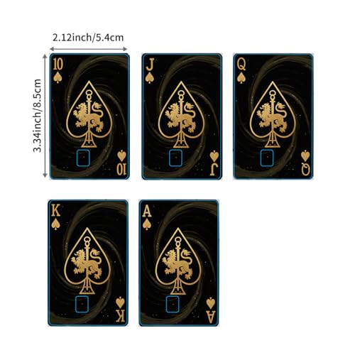 Credit Card Skin, 5PCS Royal Flush Debit Card Skin Cover Set, PVC Waterproof Anti-Wrinkling Poker Bank Card Sticker, Ideal Gift for Men Women Husband Friends3