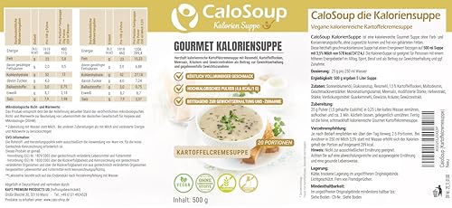 CaloSoup Gourmet Kartoffelcremesuppe – Hochkalorische Suppe zur Gewichtszunahme (20 Portionen) – Gourmet Aufbaunahrung bei Untergewicht & Appetitlosigkeit – Kalorienreich & Cremig