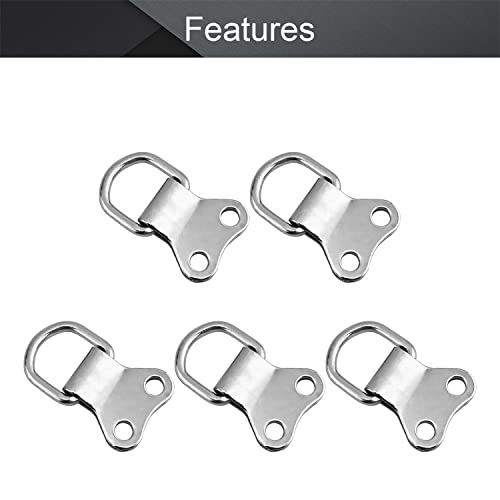 Image of MroMax 100PCS Ring Picture Frame Buckle 1.42 inch x 0.87 inch Silver Tone Assortment Kit for Home Decoration Picture Frames Photo Hanging Solutions