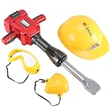 Kids Jackhammer Toy Drill with Goggle and Protection Mask – Pretend Play Power Tools with Realistic Sound & Action, Construction Toys and Equipment for Boys & Girls