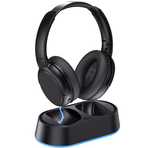 Wireless Headphones for TV Watching, TV Headphones with Transmitter Charging