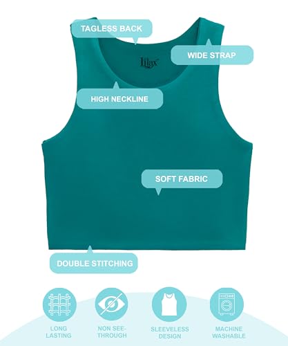 Image of Lilax Girls' Double Lined Sleeveless Basic Crop Tank Top