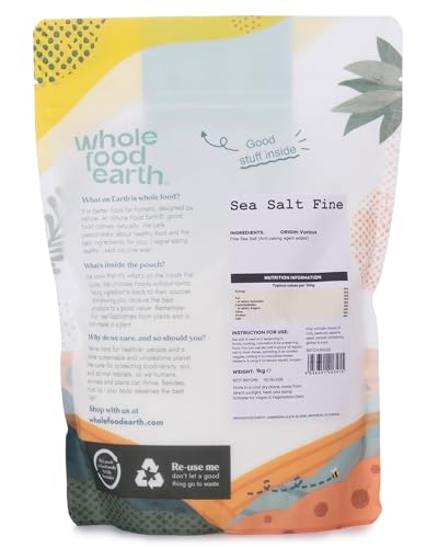Wholefood Earth Fine Sea Salt 1 kg | GMO Free