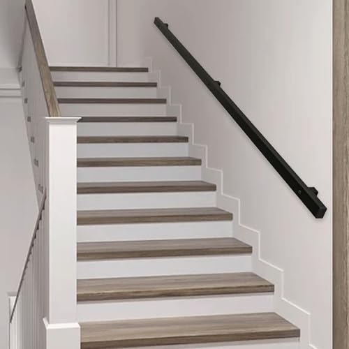Rampe d'escalier en métal noir évitez les chutes dans les escaliers intérieurs et extérieurs - 2