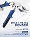 4 pcs Aviation Tin Snips Sheet Metal Bender Set, 10-inch Sheet Metal Cutter Shear Tool 60CrV Left Right Straight, 3-inch Offset Hand Seamer, with Ergonomic Handle and Safety Latch