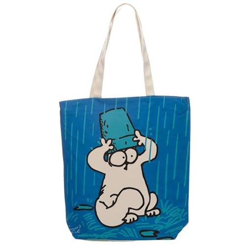 Bags of Room - New Blue Simon's Cat Design Cotton Bag with Zip & Lining