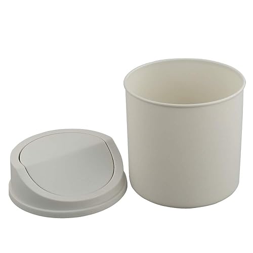 Miniatura 10 de CadineUS Mini papelera de escritorio de 2 litros con tapa abatible pequeña papelera de basura (gris)