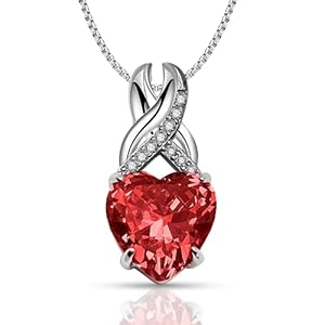 Heart Birthstone Necklace Sterling Silver Infinity Pendant for Women Christmas Birthdays Anniversary for Wife Mom Sister Girlfriend Grandma Daughter Adjustable Chain and Birthstone Charm