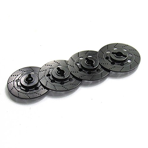 Hobbypower Aluminum 12Mm Hex Hub Wheel Tires Brake Disc For 1/10 On-Road Car Xi D3 D4 (Pack Of 4,Black & Sliver) #TOP4