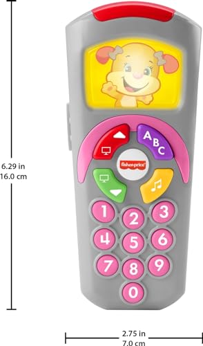 Fisher-Price Baby Learning Toy Laugh & Learn Sis’ Remote Pretend TV Control with Music & Lights for Infants Ages 6+ Months​ - image 5