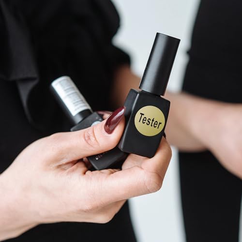 Hylabelest Kosmetiktester-Aufkleber, rund, goldfarben, metallisch, 20 mm, insgesamt 500 Klebeetiketten pro Rolle (Gold)